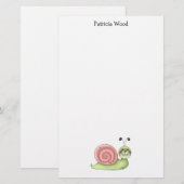 Papeterie Buggin vous · Escargot vert et rose (Devant / Derrière)