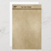 Papeterie Bull Moose Sur Ancien Papier (Devant / Derrière)