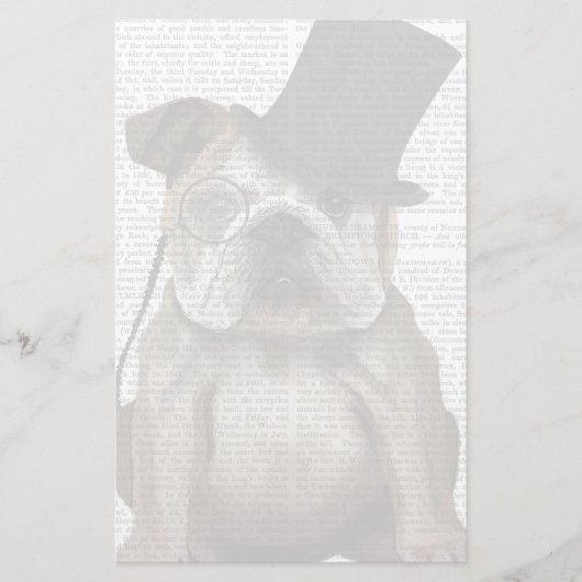 Papeterie Bulldog anglais, Formal Hound et Casquette (Devant)