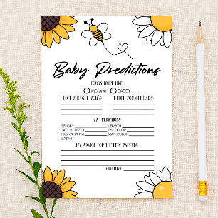 Papeterie Bumble Miel Abeille Baby shower Prédictions Activi