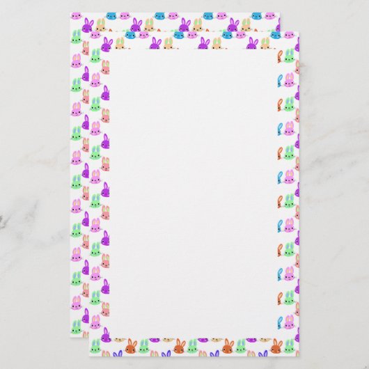 Papeterie Bunnies colorés Pâques (Devant / Derrière)