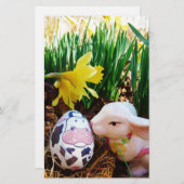 Papeterie Bunny de Pâques embrasser Oeuf de vache (Devant / Derrière)