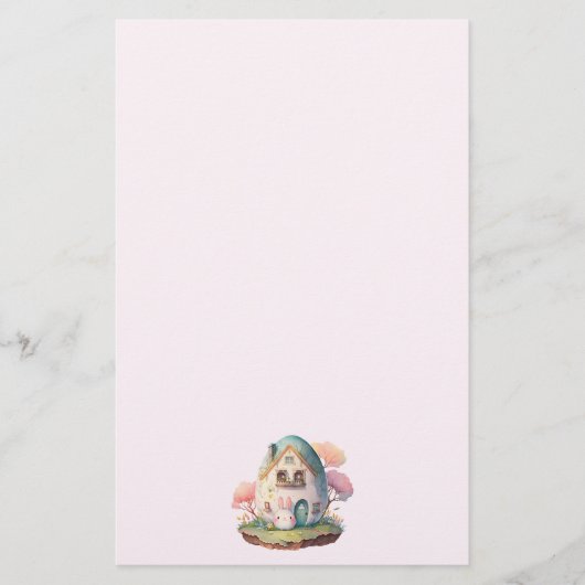 Papeterie Bunny Rose & Oeuf Formé Maison Kawaii Style (Devant)