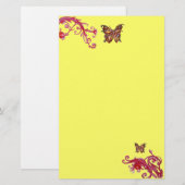 Papeterie BUTTERFLY, rouge rose clair jaune (Devant / Derrière)