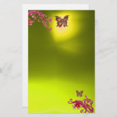 Papeterie BUTTERFLY, topaz jaune rouge rose bleu (Devant / Derrière)