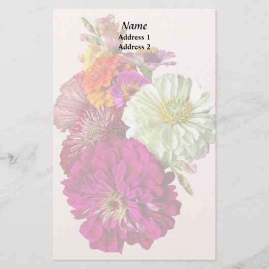 Papeterie c_ZinniaCouleurs mixtesMariage mixte Zinnia Bouque (Devant)