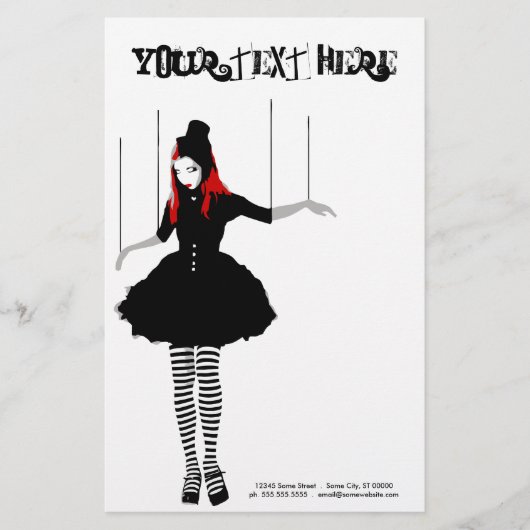 Papeterie cabaret marionnette (Devant)