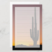 Papeterie Cactus de Saguaro au coucher du soleil (Devant / Derrière)