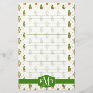 Papeterie Cactus et motif de point succulent de Polk
