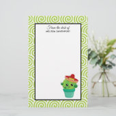 Papeterie Cactus souriant aux gros yeux dans le Sombrero Rou (Debout devant)