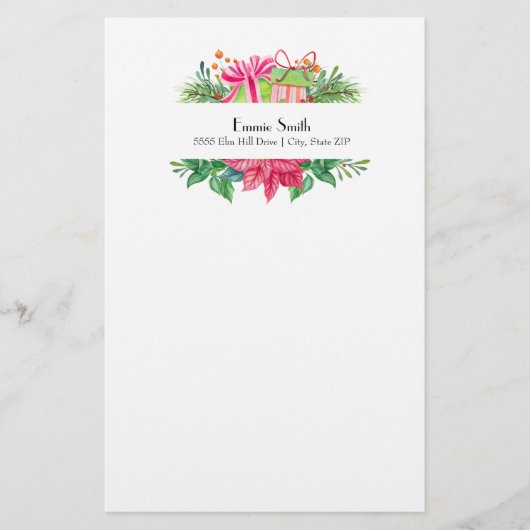 Papeterie cadeau de Noël blanc personnalisé (Devant)