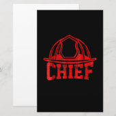 Papeterie Cadeau pompier | Cadeaux de pompier en chef (Devant / Derrière)