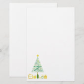 Papeterie Cadeaux de Noël vert (Devant / Derrière)