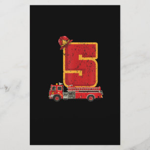Papeterie Cadeaux de pompier de 5 ans Anniversaire