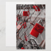 Papeterie Cadenas d'amour rouges (Devant / Derrière)