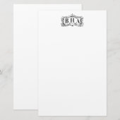 Papeterie Cadre de défilement et monogramme (Devant / Derrière)