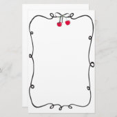 Papeterie Cadre de ruban Doodle Très Cerise (Devant / Derrière)