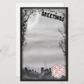 Papeterie Cadre photo de la scène d'Halloween (Devant / Derrière)