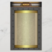 Papeterie Cadre rivet acier Steampunk en or et laiton (Devant)