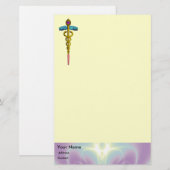 Papeterie CADUCÉE Médical ,Crème Bleu Violet (Devant / Derrière)