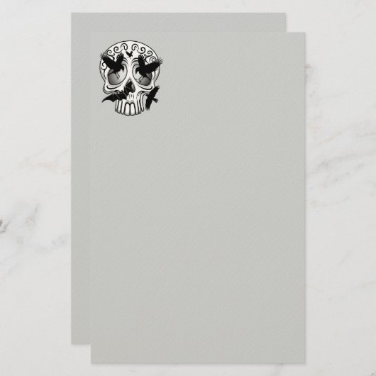 Papeterie Calaveras décoratives Halloween (Devant / Derrière)