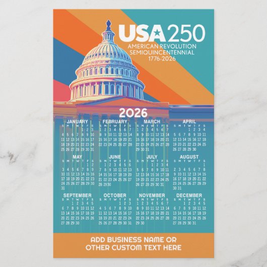 Papeterie Calendrier 2026 avec le dôme du Capitole des États (Devant)