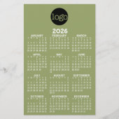 Papeterie Calendrier - minimum blanc vert de base (Devant)
