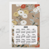 Papeterie Calendrier papier à fleurs murales 2025 par Janz (Devant / Derrière)