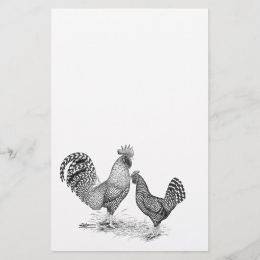 Papeterie California Grey Rooster and Hen (Devant)