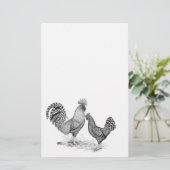Papeterie California Grey Rooster and Hen (Debout devant)