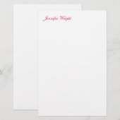 Papeterie Calligraphie chic minimaliste nom personnalisé (Devant / Derrière)