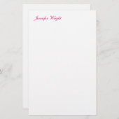 Papeterie Calligraphie chic personnalisée minimaliste (Devant / Derrière)