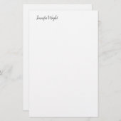 Papeterie Calligraphie chic personnalisée minimaliste nom (Devant / Derrière)