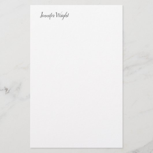 Papeterie Calligraphie chic personnalisée minimaliste nom (Devant)