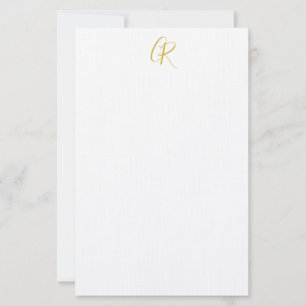 Papeterie Calligraphie couleur or monogramme moderne minimal