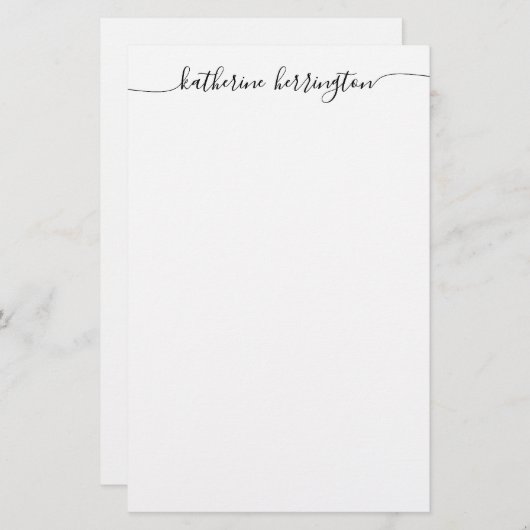 Papeterie Calligraphie de nom de script élégant moderne fémi (Devant / Derrière)