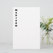 Papeterie Calligraphie de nom élégante noir et blanc (Debout devant)