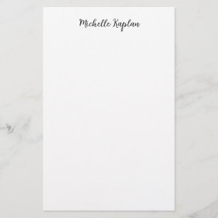 Papeterie Calligraphie de nom moderne simple et blanc