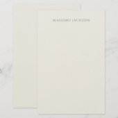 Papeterie Calligraphie de nom propre simple couleur pastel (Devant / Derrière)
