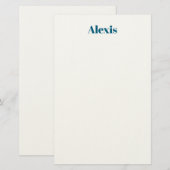 Papeterie Calligraphie de nom Script Plain Simple Blanc Bleu (Devant / Derrière)
