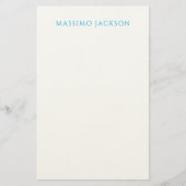 Papeterie Calligraphie de nom Script Plain Simple Blanc Bleu (Devant)