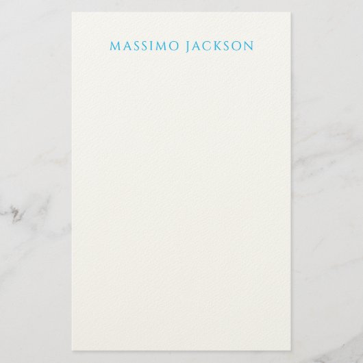 Papeterie Calligraphie de nom Script Plain Simple Blanc Bleu (Devant)