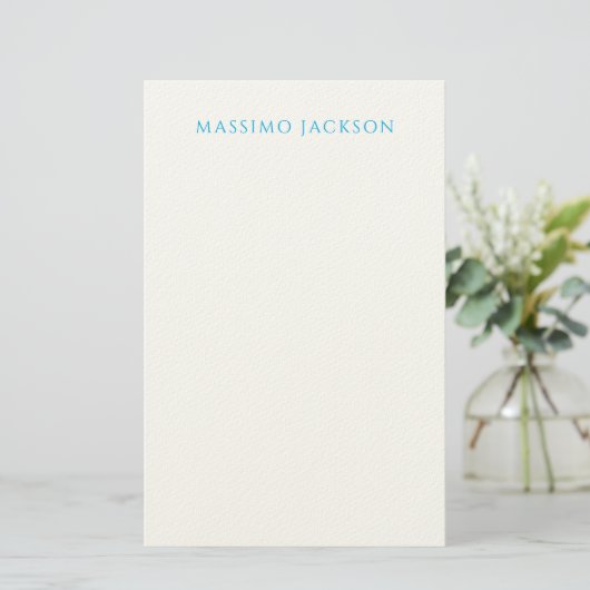 Papeterie Calligraphie de nom Script Plain Simple Blanc Bleu (Debout devant)