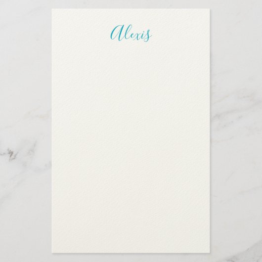 Papeterie Calligraphie de nom Script Plain Simple Blanc Bleu (Devant)