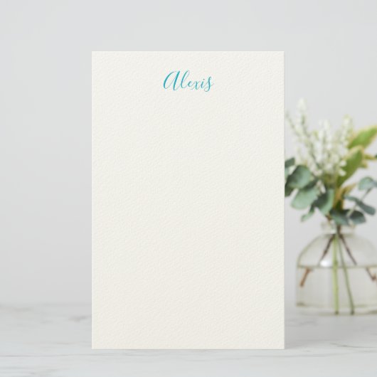 Papeterie Calligraphie de nom Script Plain Simple Blanc Bleu (Debout devant)