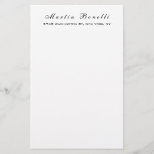 Papeterie Calligraphie de script tendance blanc noir simple
