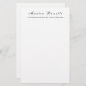 Papeterie Calligraphie de script tendance noir et blanc simp (Devant / Derrière)