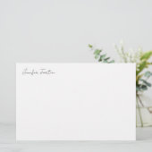 Papeterie Calligraphie Élégant Noir & Blanc Simple (Debout devant)