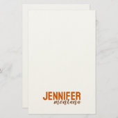 Papeterie Calligraphie Elegant Plain Ajouter son propre nom (Devant / Derrière)