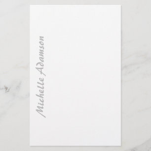 Papeterie Calligraphie Élégant Style Simple Gris Nom Blanc